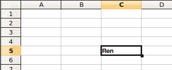 Name in bold displayed in C5